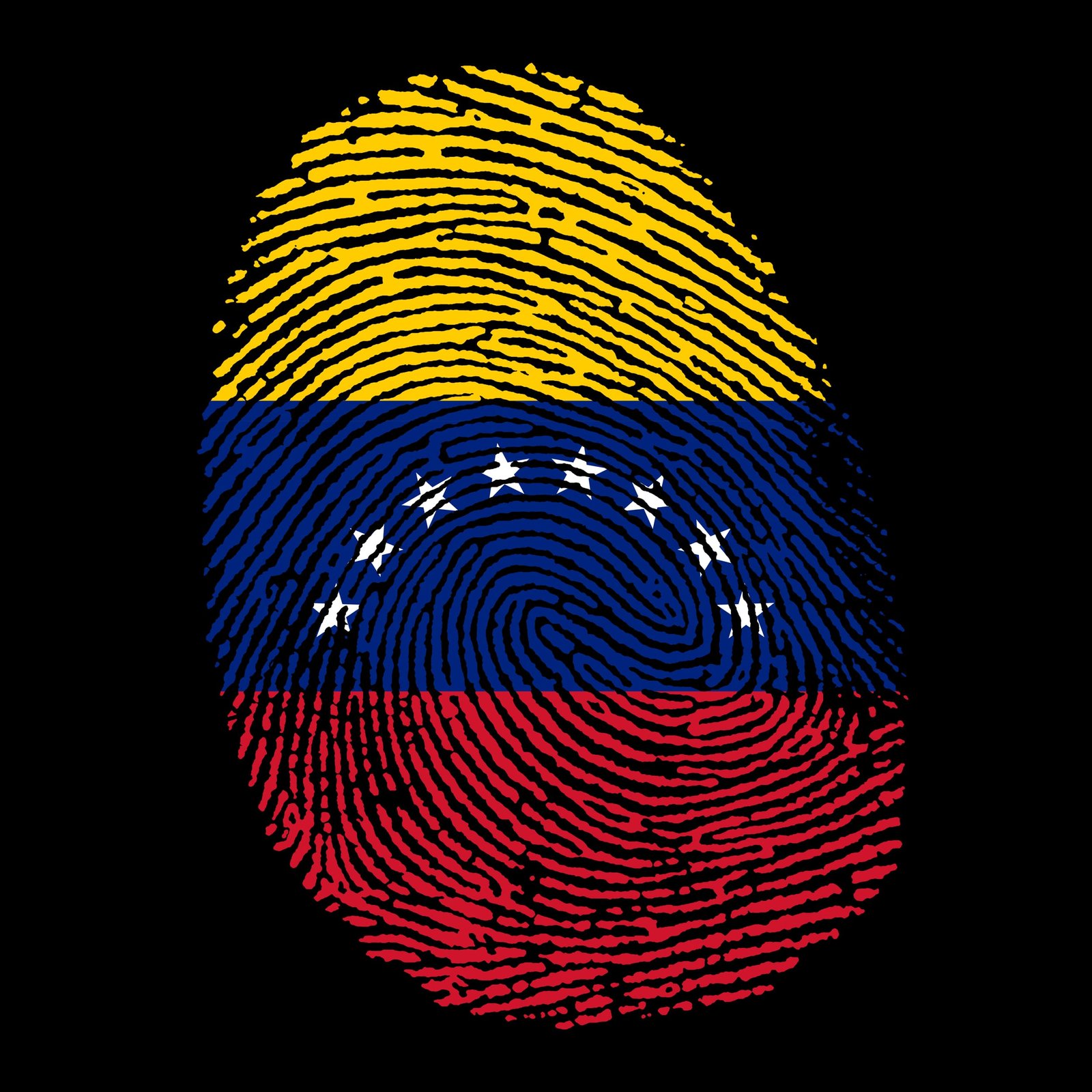 bandera de venezuela en la huella dactilar